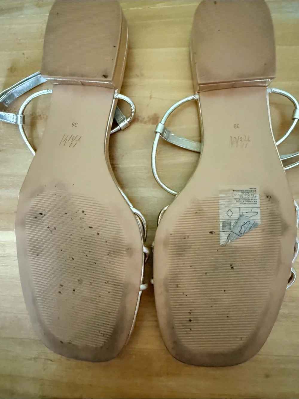 H&M Rose Gold Strappy Slingback Sandals